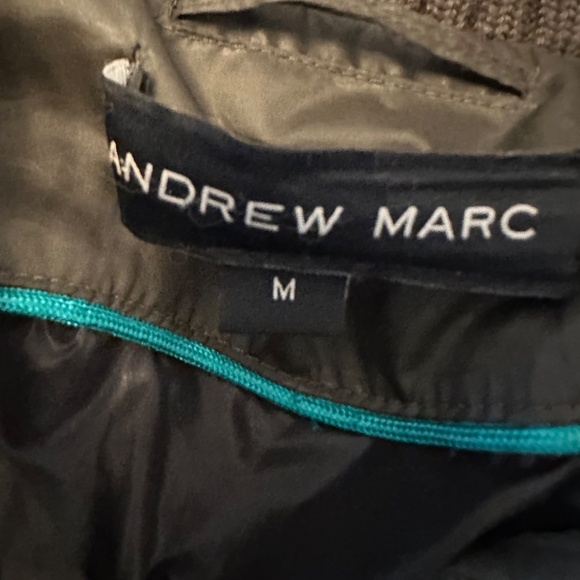 Andrew Marc Womens Green Quilted Down Jacket, Removable Hood - Size Medium - Picture 7 of 10